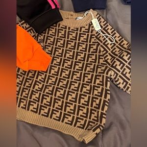 Tan knitted Fendi baby and toddler sweater 12m & 2t
